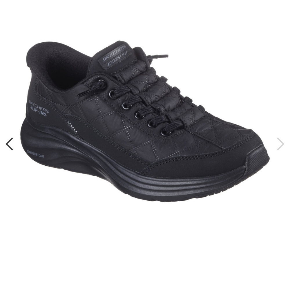 Womans skechers slip-ins cozy fit 10.5 black wide fit